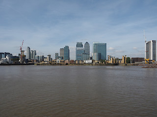 Image showing Canary Wharf in London