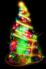 Image showing christmas tree from the lights