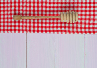 Image showing Kitchenware on red towel