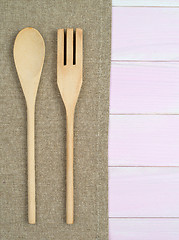 Image showing Kitchenware on beige towel