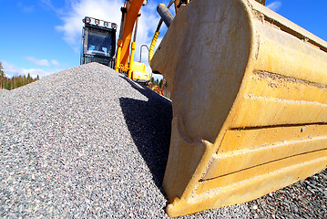 Image showing excavator against blue sky    