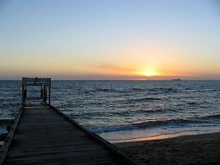 Image showing sunset jetty