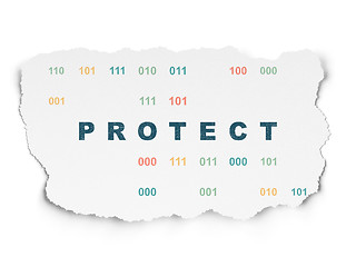 Image showing Privacy concept: Protect on Torn Paper background