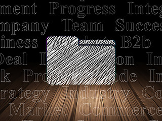 Image showing Business concept: Folder in grunge dark room