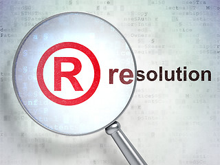 Image showing Law concept: Registered and Resolution with optical glass