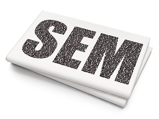 Image showing Marketing concept: SEM on Blank Newspaper background