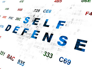 Image showing Protection concept: Self Defense on Digital background