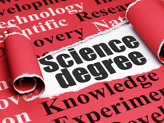 Image showing Science concept: black text Science Degree under the piece of  t