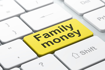 Image showing Currency concept: Family Money on computer keyboard background