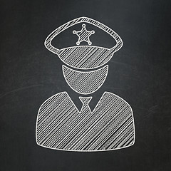 Image showing Safety concept: Police on chalkboard background