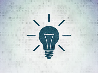 Image showing Business concept: Light Bulb on Digital Paper background