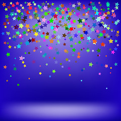 Image showing Set of Colorful Stars. Starry Pattern