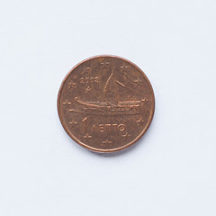 Image showing Greek 1 cent coin