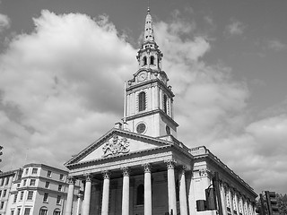 Image showing Black and white St Martin church in London