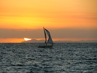 Image showing sunset ocean