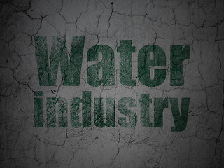 Image showing Manufacuring concept: Water Industry on grunge wall background