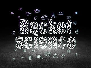 Image showing Science concept: Rocket Science in grunge dark room