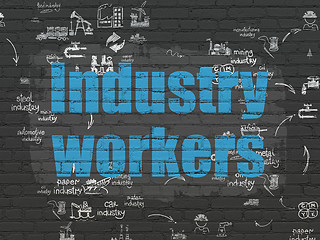 Image showing Manufacuring concept: Industry Workers on wall background