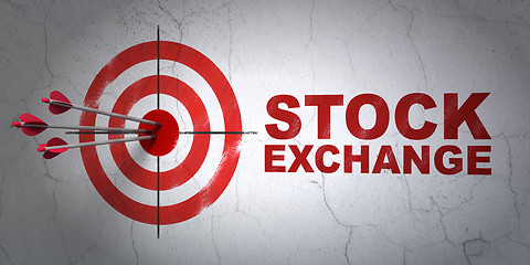 Image showing Business concept: target and Stock Exchange on wall background