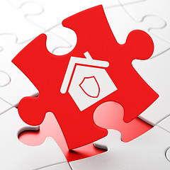 Image showing Business concept: Home on puzzle background