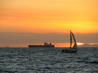 Image showing ocean sunset