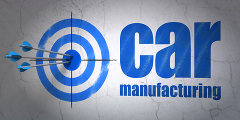 Image showing Industry concept: target and Car Manufacturing on wall background