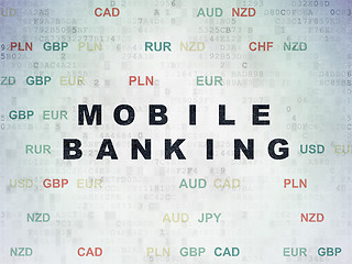 Image showing Banking concept: Mobile Banking on Digital Paper background