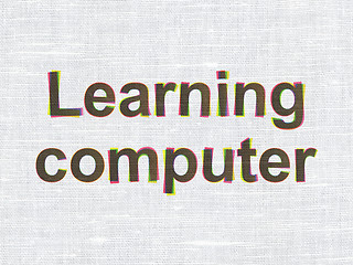 Image showing Studying concept: Learning Computer on fabric texture background