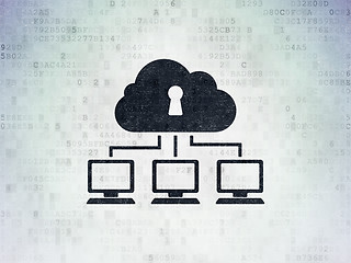 Image showing Security concept: Cloud Network on Digital Paper background