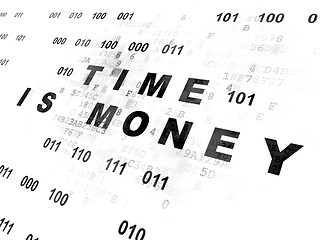 Image showing Time concept: Time Is money on Digital background