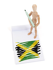 Image showing Wooden mannequin made a drawing - Jamaica