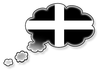 Image showing Flag in the cloud, isolated on white background