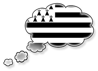 Image showing Flag in the cloud, isolated on white background