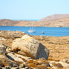 Image showing temple  in delos greece the historycal acropolis and old ruin si