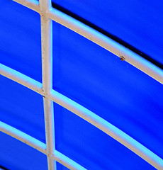 Image showing plastic abstract   kho phangan pier roof lomprayah  bay   in tha