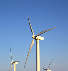 Image showing  of lanzarote   spain africa wind turbines and the sky 