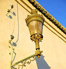 Image showing  street lamp in morocco africa old lantern   the outdoors and de