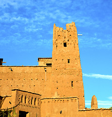 Image showing africa  in histoycal maroc  old construction  and the blue cloud