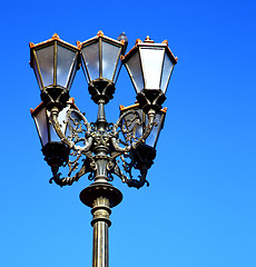 Image showing  street lamp in morocco africa old lantern   the outdoors and sk