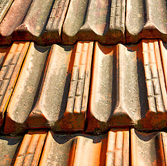 Image showing old roof in italy the line and texture of diagonal architecture