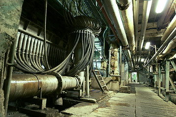 Image showing Industrial zone, Steel pipelines, valves and pumps