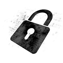 Image showing Data concept: Closed Padlock on Digital background