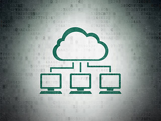 Image showing Cloud computing concept: Cloud Network on Digital Paper background