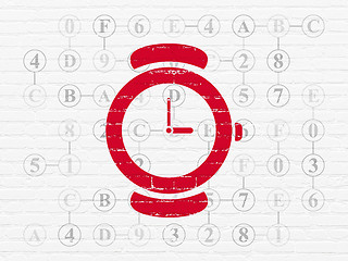 Image showing Time concept: Watch on wall background