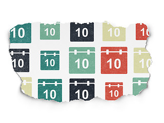 Image showing Time concept: Calendar icons on Torn Paper background