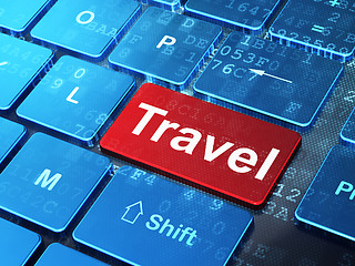 Image showing Vacation concept: Travel on computer keyboard background