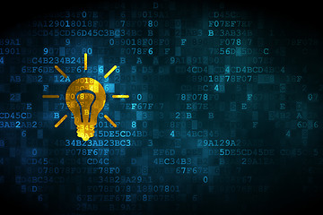 Image showing Business concept: Light Bulb on digital background