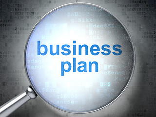 Image showing Business concept: Business Plan with optical glass