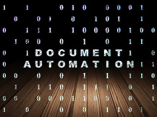 Image showing Business concept: Document Automation in grunge dark room