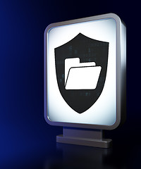 Image showing Finance concept: Folder With Shield on billboard background
